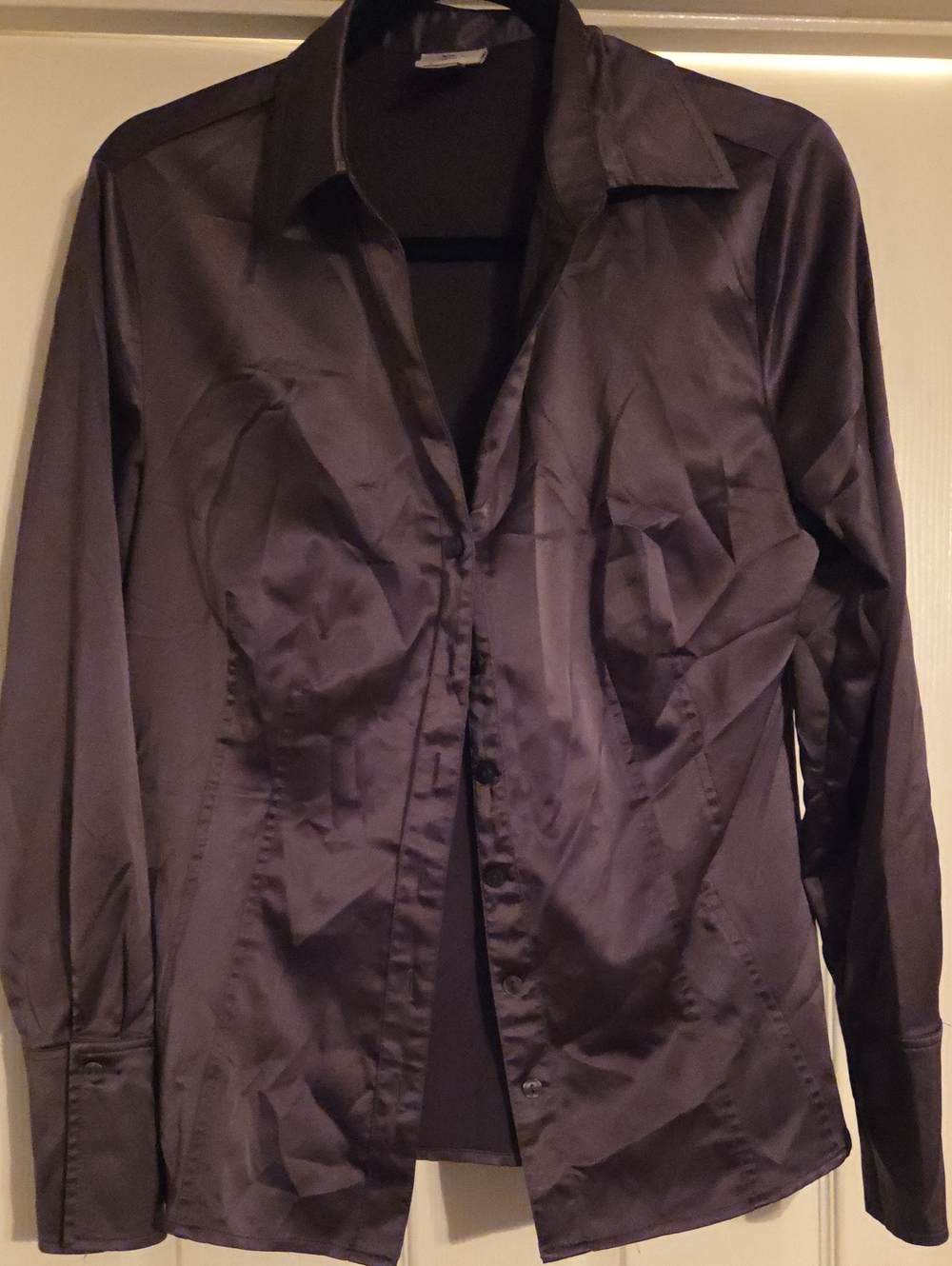 Worthington Satin Button-Front Shirt Jacket in Deep Purple